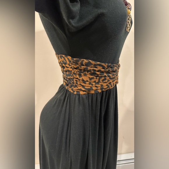Jessica Howard By Mitchell Rodbell Black Animal Print Waist.Dress 1980’s Sz 8. - Picture 5 of 16